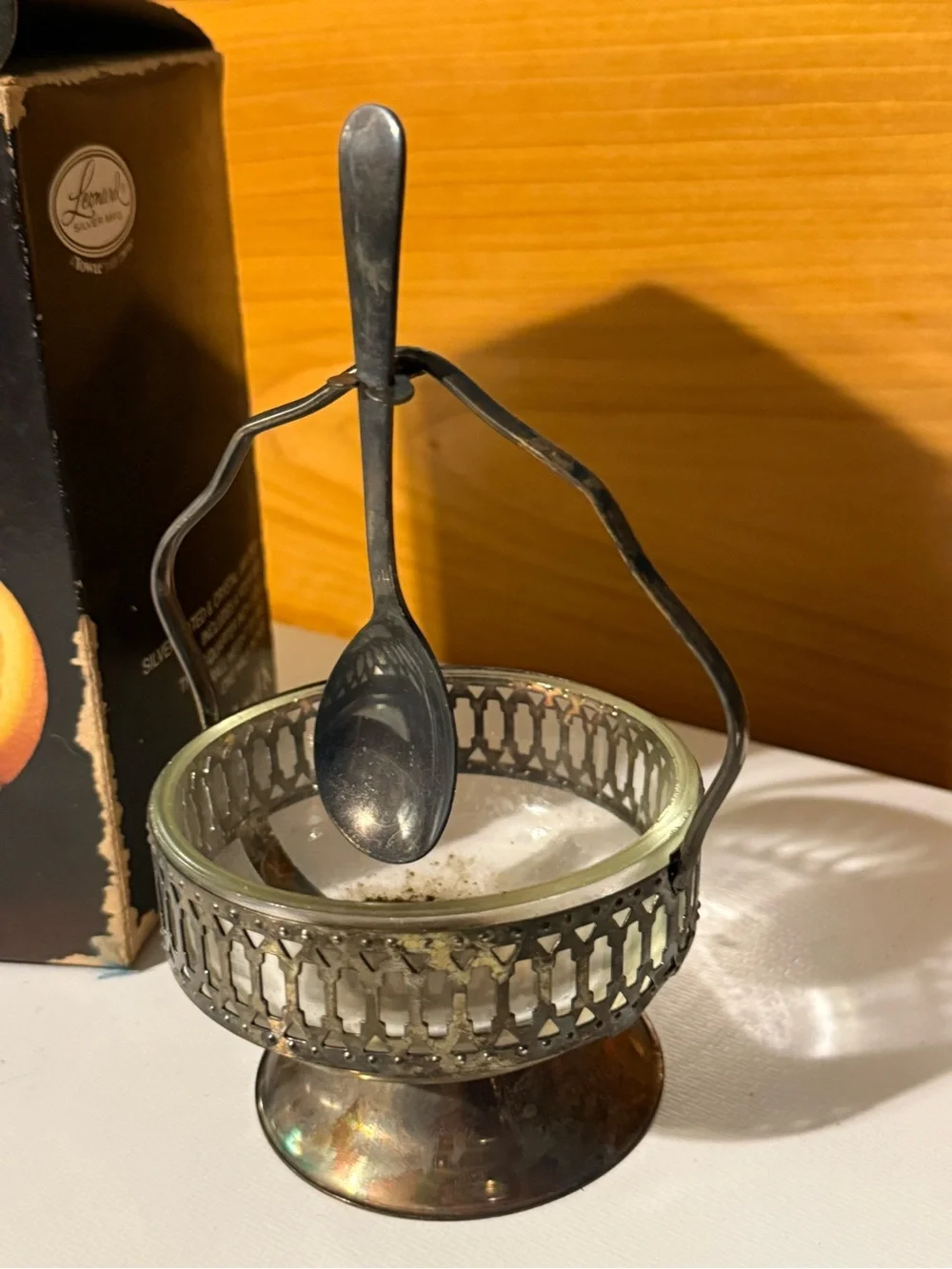 vintage Leonard Silver jam dish